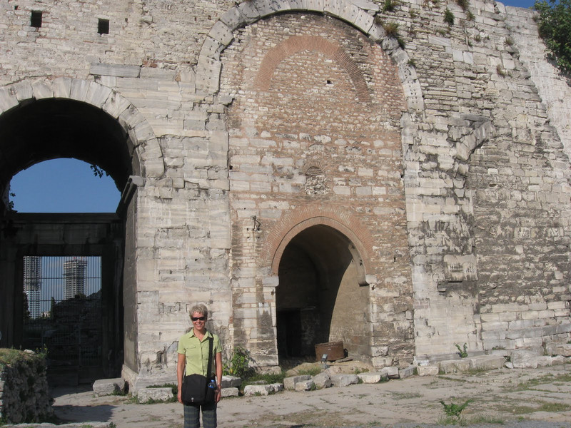 Lori at the Yedikule Fortress arch