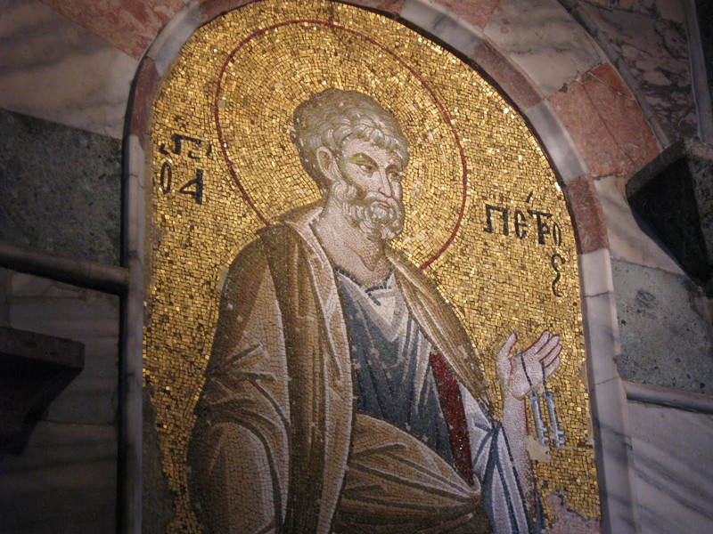 Chora Church mosaic of St. Peter holding the keys to heaven