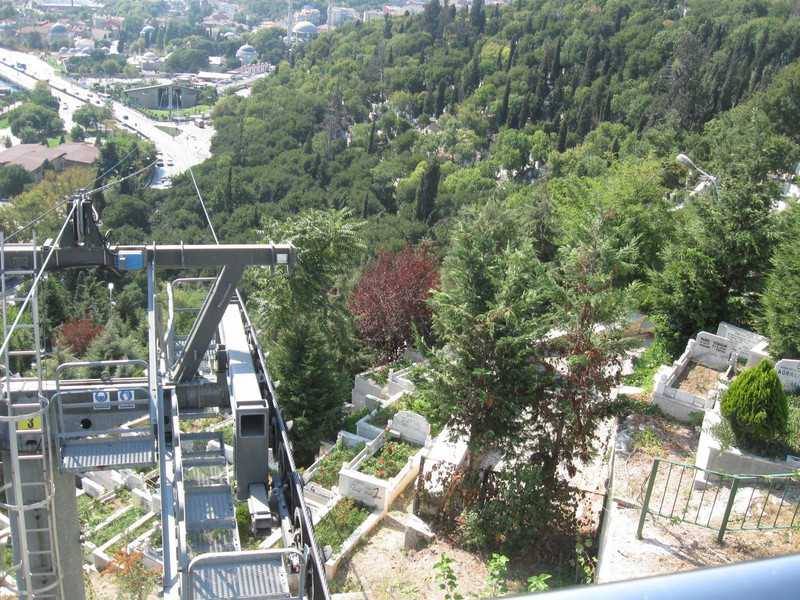 Cable car leading up Pierre Loti Hill