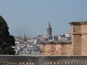 View of the Galata Tower from the Palace courtyard