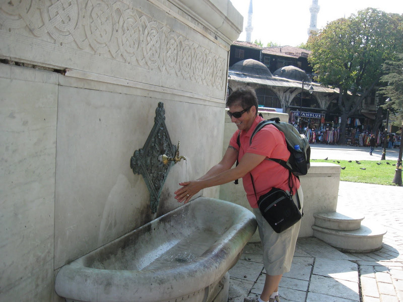 Susan at the German Fountain