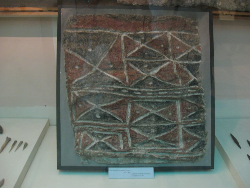 Geometric design on plaster, 7th millennium BCE