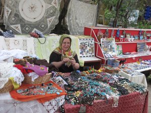 Kayakoy vendor - we bought necklaces from her