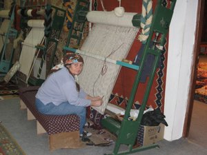 Weaver at the Densen Halicilik in Bergama