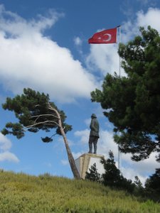 Ataturk Memorial and Turkish flag