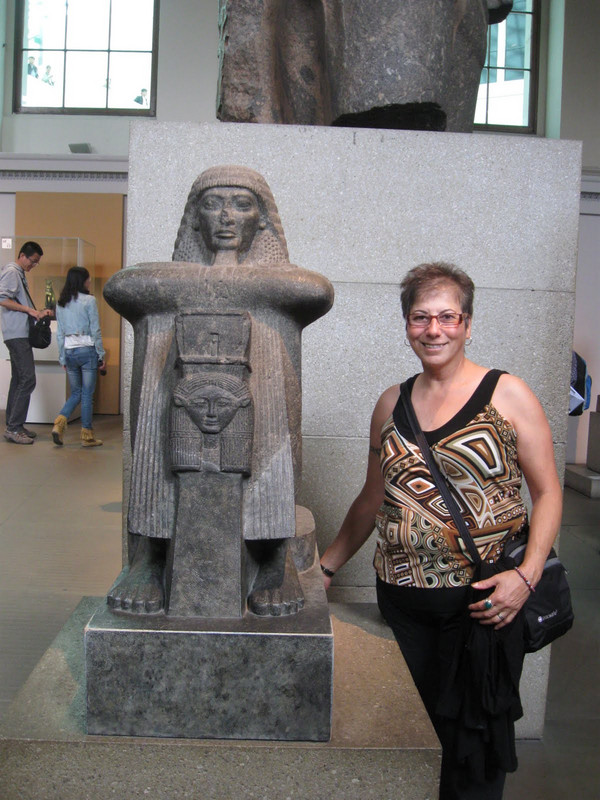 Susan at the Egyptian exhibit