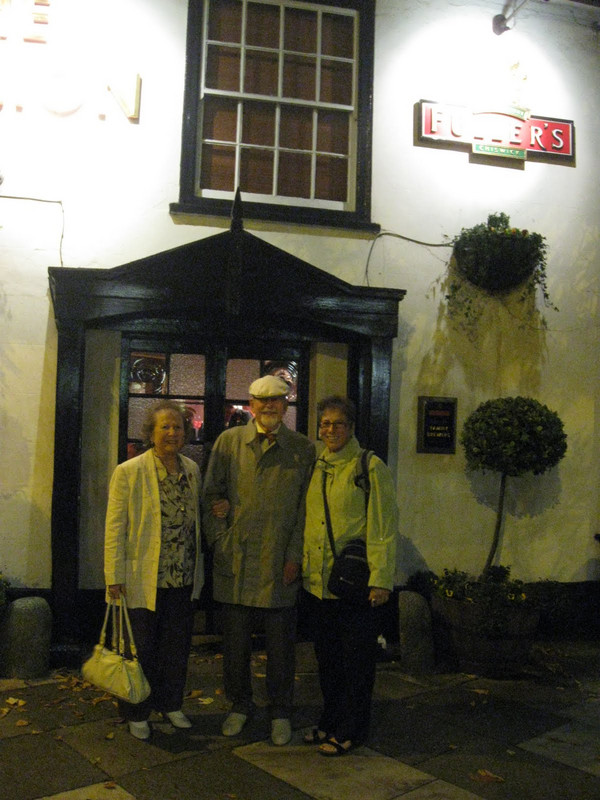 Mary, Dennis and Susan in front of the Red Lion