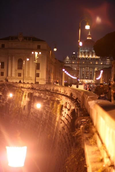The Tiber river in foreground of St. Peters