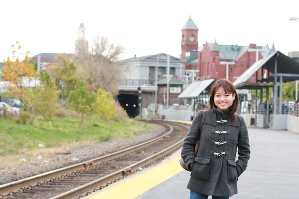 Robyn at the Commuter Rail in Salem