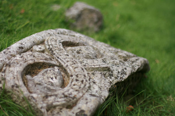Piece of a giant Celtic Cross that fell over in a storm