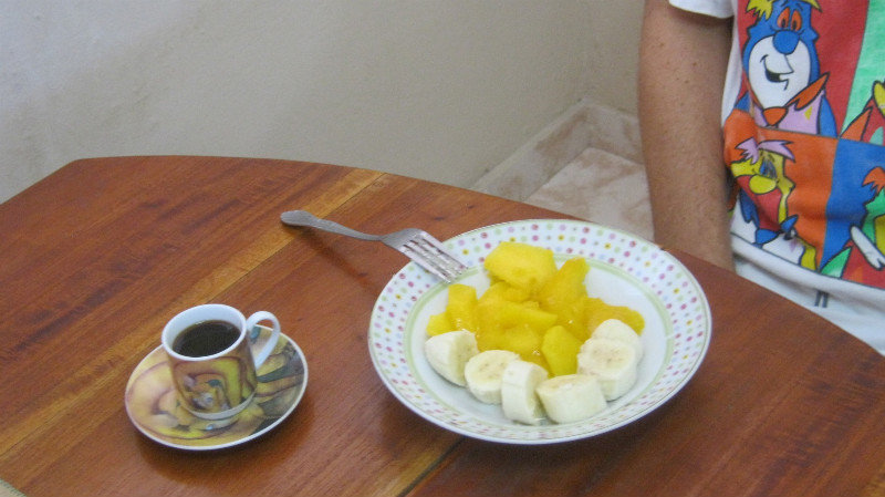 Stan's treat -- cafe with mango and bananas