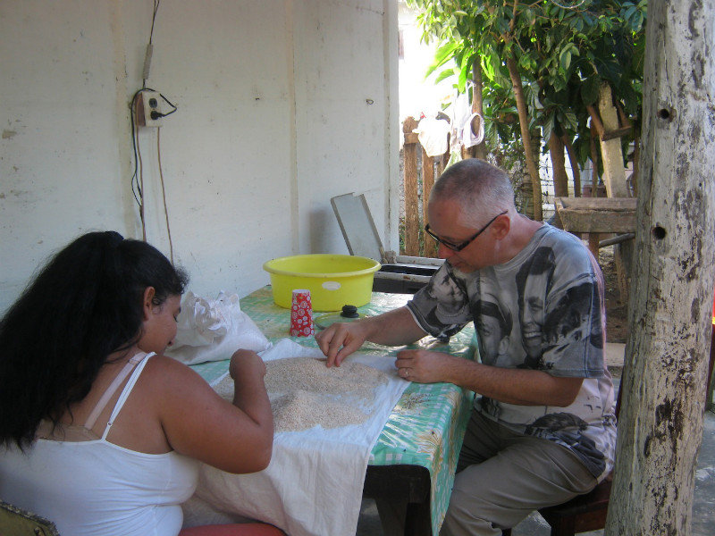 Cleaning Rice in La Vallita
