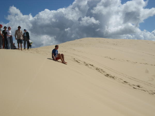 Ian sand-boarding
