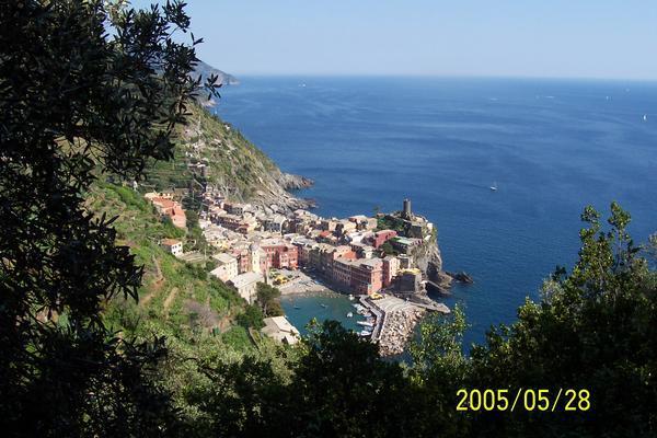 Looking down on Vernazza