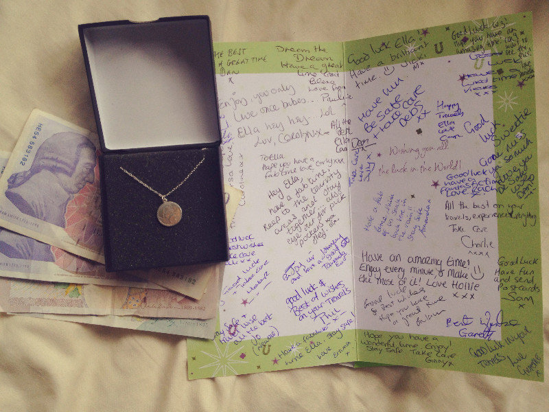 Card and necklace from work