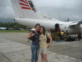 In Caticlan, in front of our small charter plane