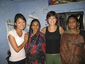Sashi and her sister with Urska and I after the feast