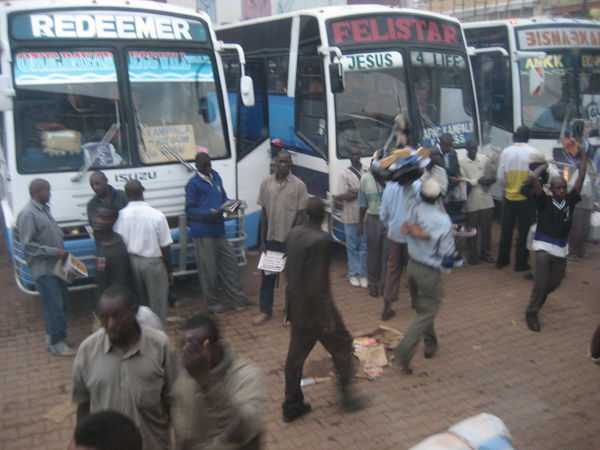 At the Kampala bus station to Kabale