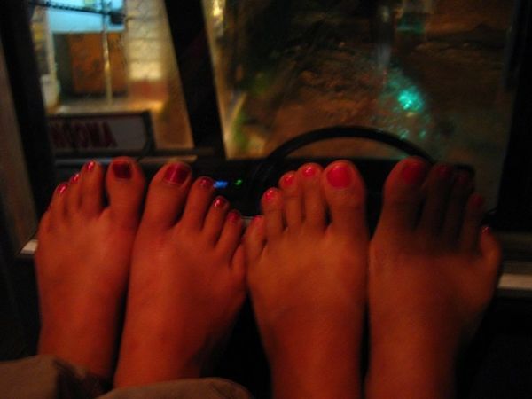 "no one will believe we're in Africa with pedicures"