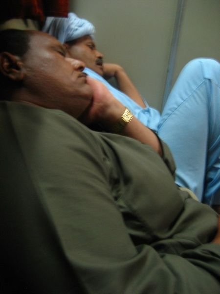 My seat neighbors on the overnight train to Aswan