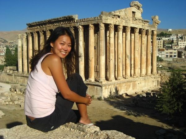 In front of the Temple of Bacchus