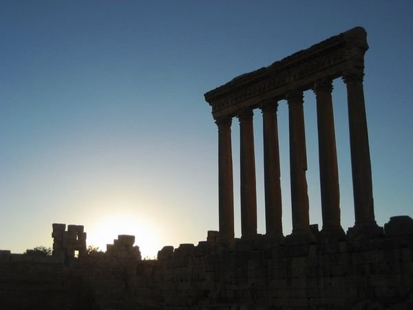 Six pillar remains of Temple of Jupiter