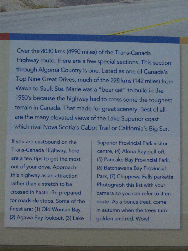 Wawa to the Sault Explanation