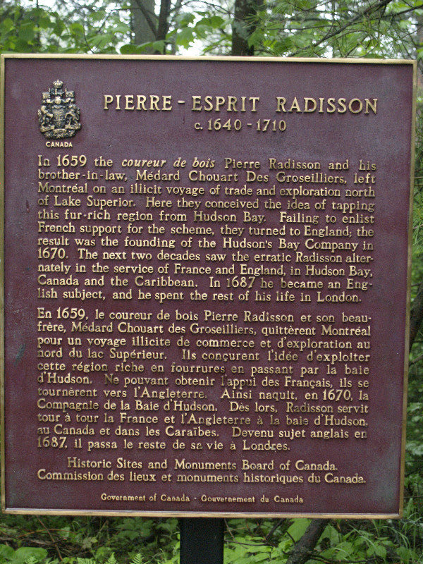 Pierre Radisson Plaque