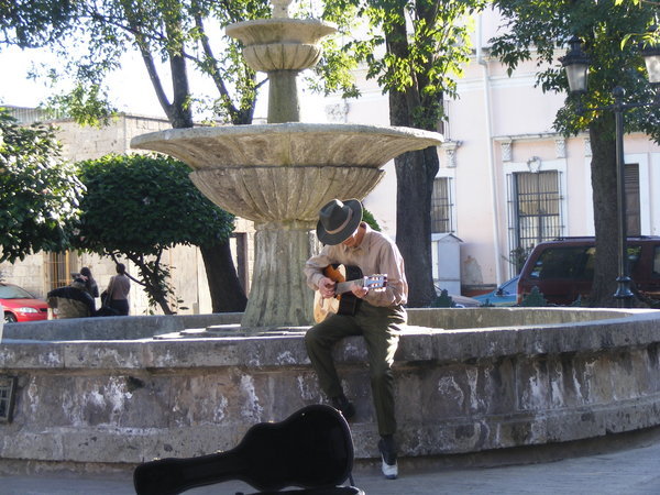 Guitar player at the fountain