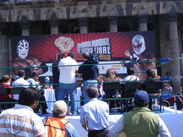 Press event for Lucha Libra entertainers