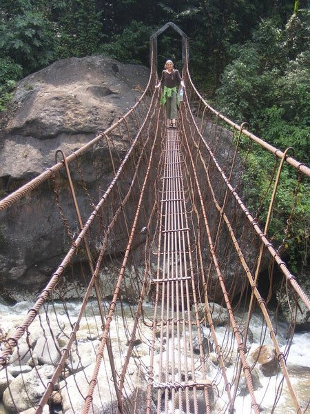 patty on the cable bridge
