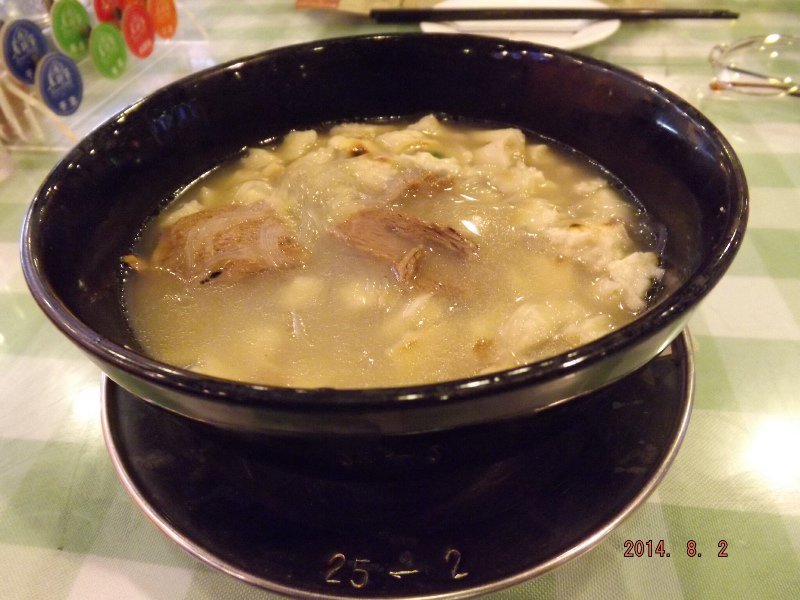 Xian specialty -bread chucked in soup !!