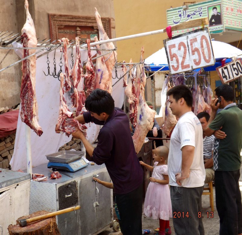 Kashgar Market - butcher shop