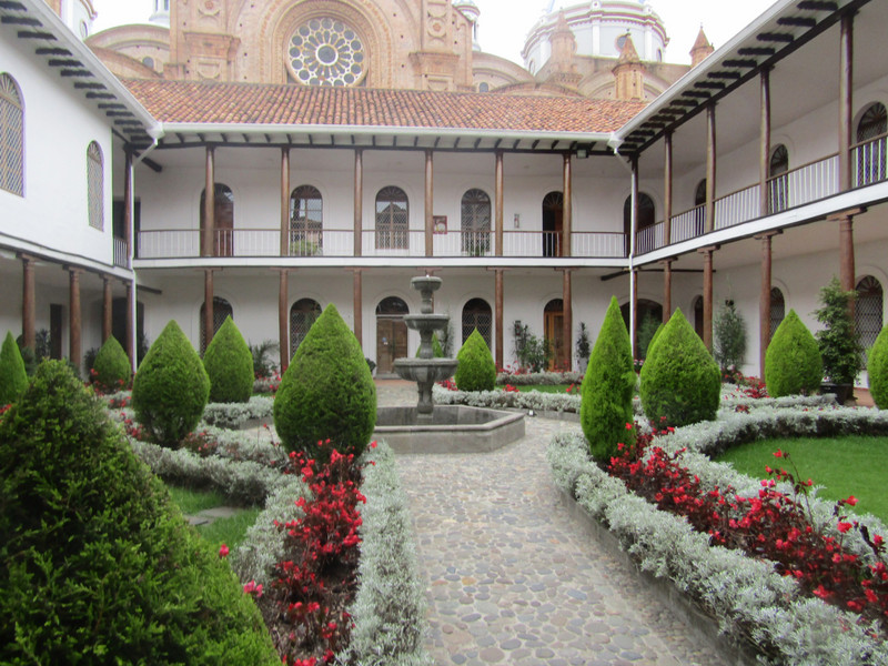 Blue Domes Over Seminary Courtyard