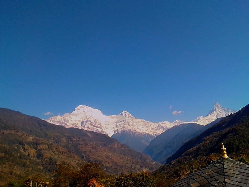 Blue Skies and Snowy Annapurna Range