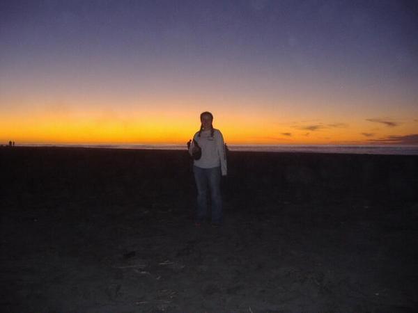 Me and the Sunset over the Tasman Sea in Hokatika!