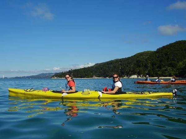 Susannah and I kayaking in Abel Tasman.