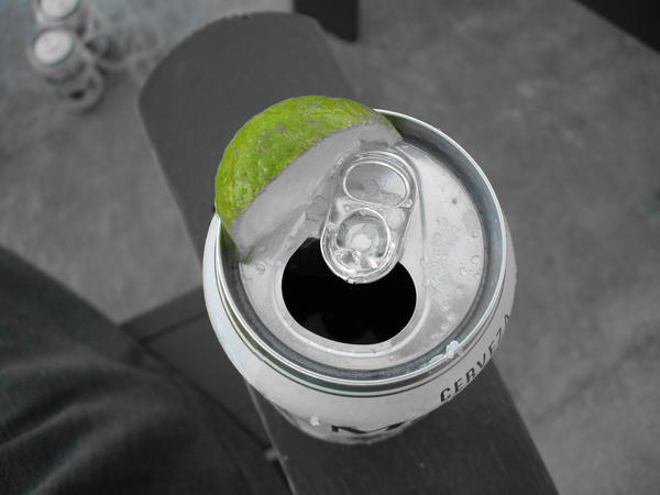 limes and salt on top of a beer can is most enjoyable, i suggest trying it with Pislsner