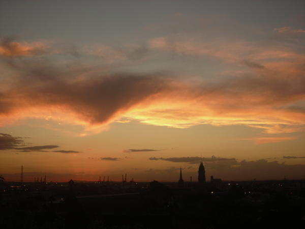 sunset view from the roof terrace