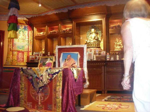 The meditation room & the meditation lady walking in front of my photo!