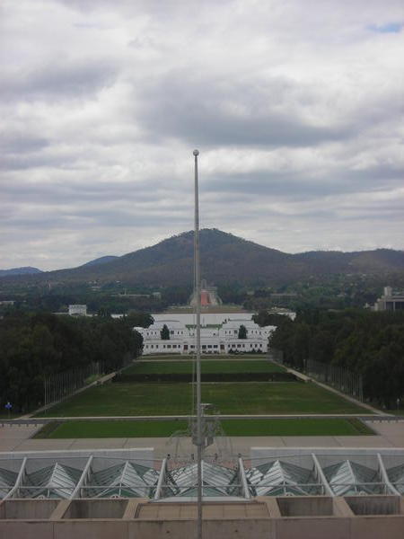 View from the roof of Parliament House in Canberra