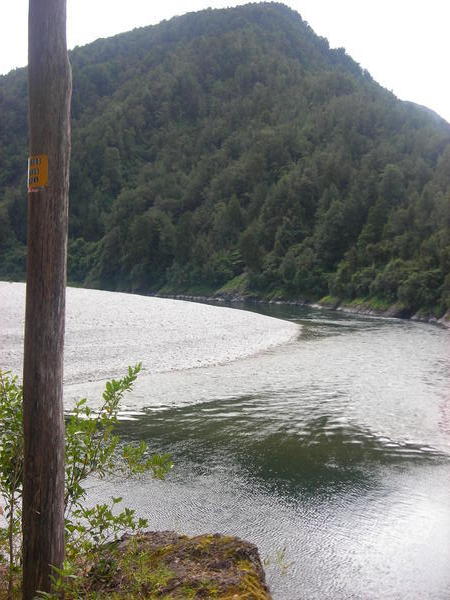 The yellow marking on the pole is the record flood level for the area...