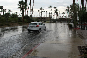 Flash flooding happening... Ian taking back rental car
