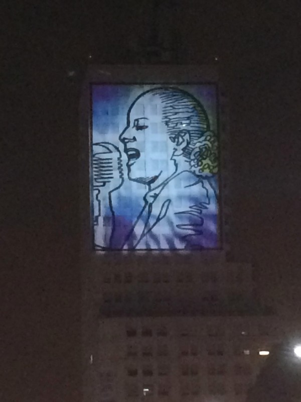 Mural of Evita where she gave her last speech