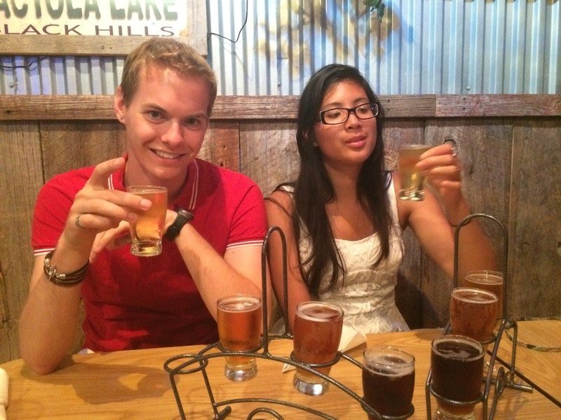 We got beer tasting flights!