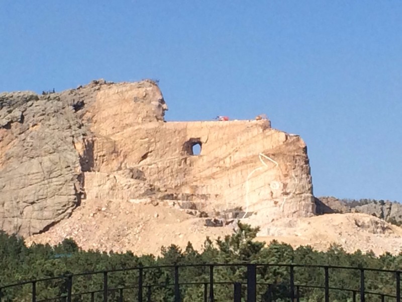 Crazy Horse monument-to-be (and completed face)