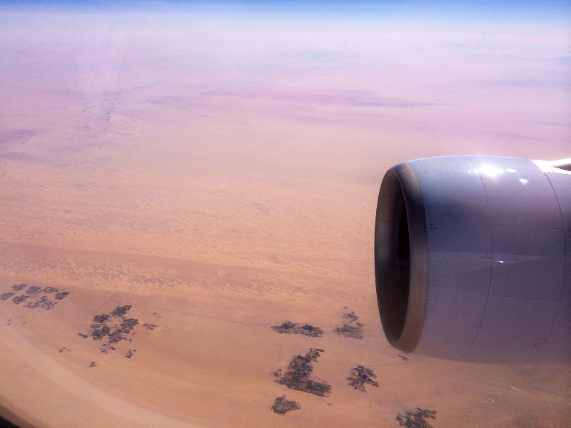 Flying over Africa