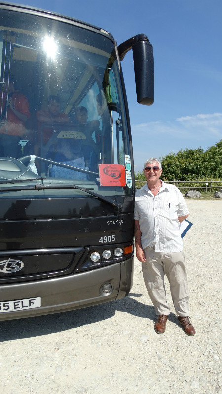 Our tour guide for trip to Portland, Weymouth & Lulworth Cove