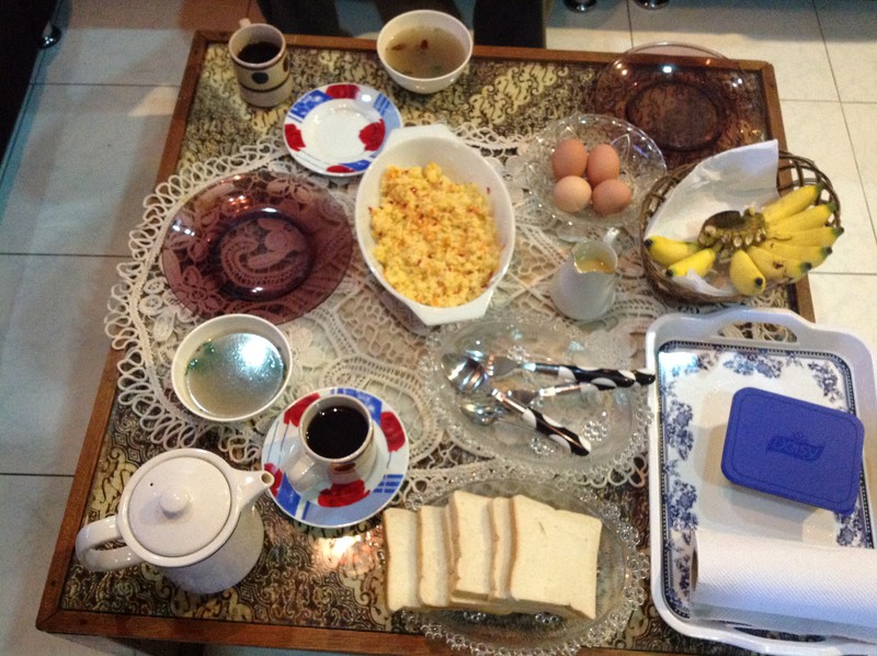 Muslim family breakfast