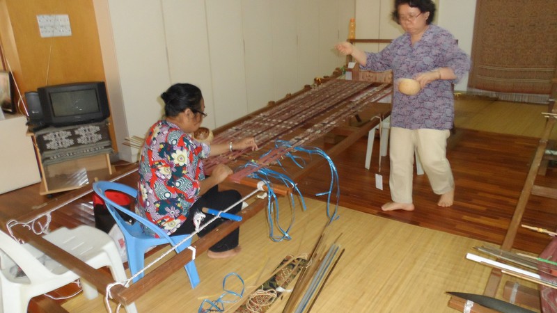 Skilled ladies weaving